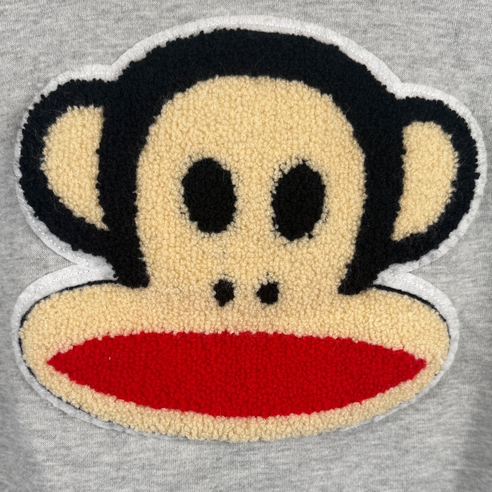 Paul Frank Retired Gray Crewneck Sweater Monkey Patch. Size XL. ptp 22.5 in - Picture 2 of 5